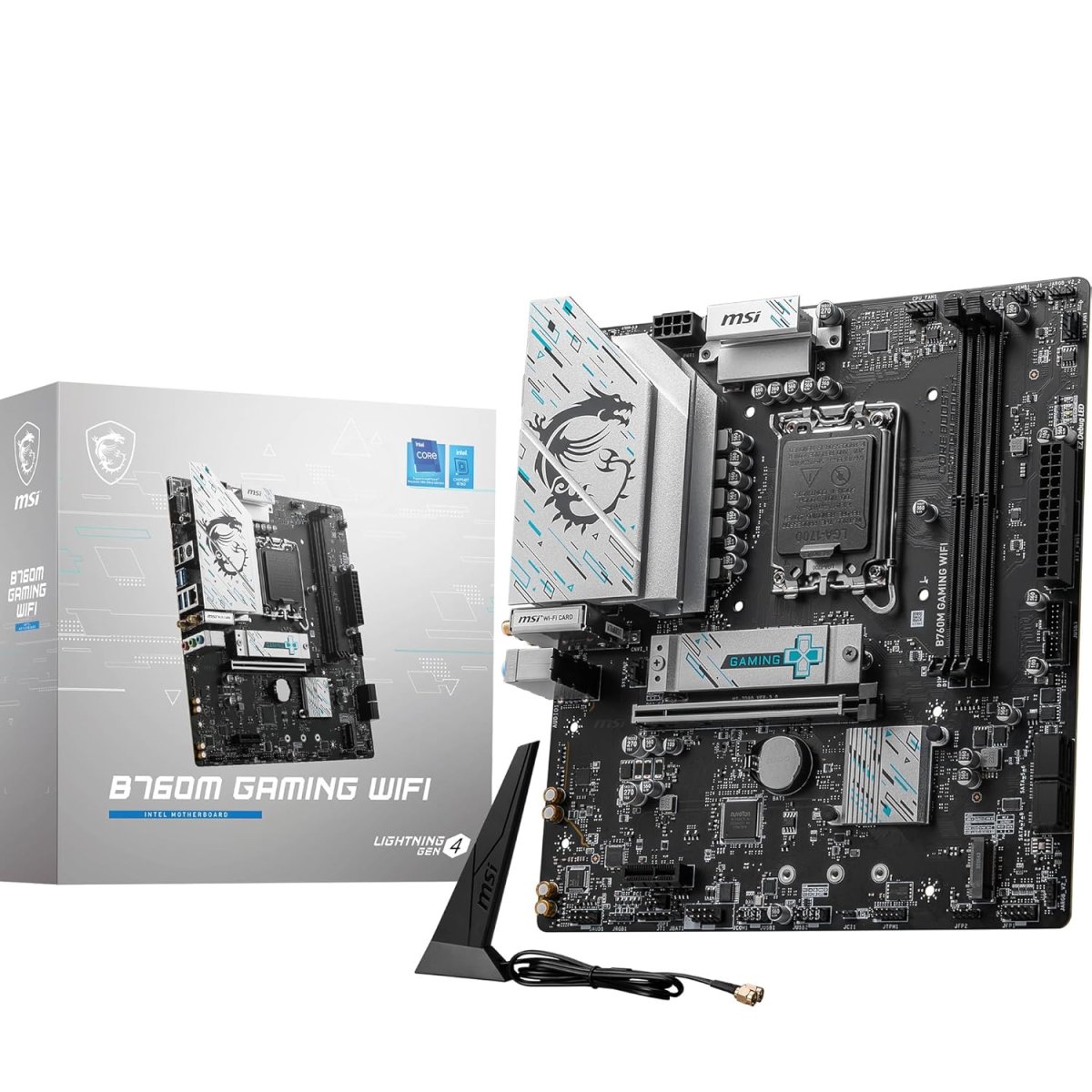 MSI B760M Gaming WiFi Motherboard, mATX - Supports Intel 14th, 13th & 12th Gen Core Processors, LGA 1700 - DDR5 Memory Boost 8000+MHz/OC, 1 x PCIe 4.0